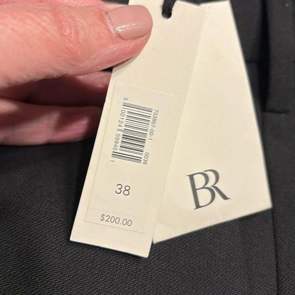 NWT Banana Republic Men’s Barthes Italian Wool Black Straight Pants Size 38